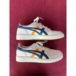 Asics White Japan S Sneakers with Navy and Orange Accents